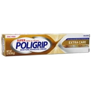 Poligrip Super Extra Dental Care Denture All-Day Adhesive Cream, Zinc Free, 2.2 oz