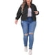 thumbnail image 2 of Chaqueta Plus Size Agnes Orinda para Mujeres, de Manga Larga, con Botones, Casual, con Bolsillos, Negra, 3X, 2 of 5