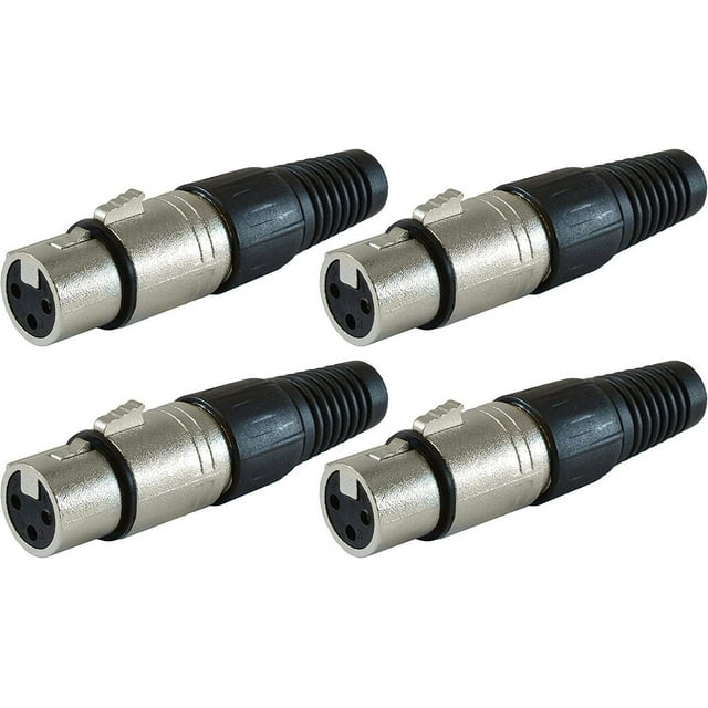 HUGFEGWE 6Pcs XLR 3 Pin Female Plugs Audio Mic Microphone Cable Plug Connector Audio Socket, Red Housing CA919-115629