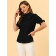thumbnail image 3 of INSPIRE CHIC Blouse à Col Montant à Boutons pour Femmes, Col à Volants, 3 of 5