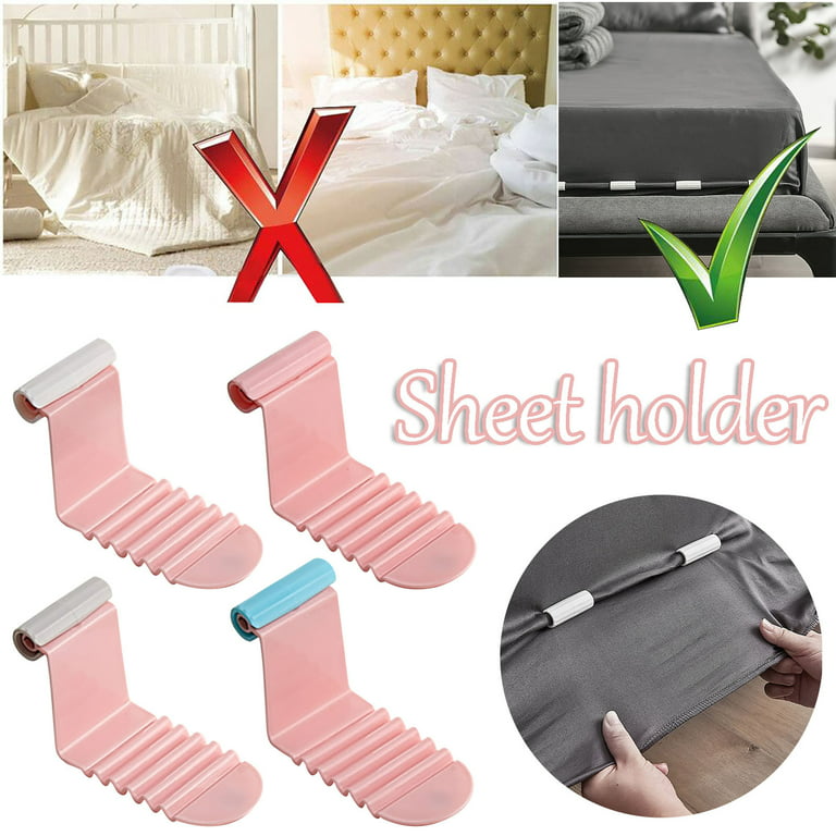 Toyfunny 6pcs Bed Sheet Grippers Clip Bed Sheet Fixed Grippers Clip Anti-Slip, Pink