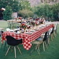 thumbnail image 2 of Red Checkered Tablecloth Square for Outdoor Picnic, Dining - Water Resistant Washable Polyester Plaid Table Cloth, 60 x 60 Inch, 2 of 6