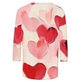 thumbnail image 4 of Styesk T-Shirts pour Femmes à Manches 3/4 Longueur, Imprimé Cœur, Hauts de Sortie, T-Shirts Confortables et Doux à Col Rond, Chandail à Enfiler, T-shirt Léger de Mode, Graphique de la Saint-Valentin, Grande Taille, Hauts Décontractés, 4 of 5