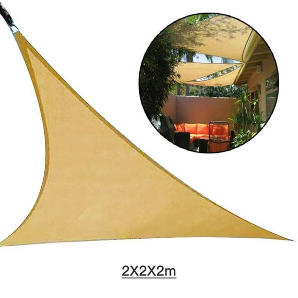 Beige Sun Shade Sail Right Triangle Canopy Awning Shelter Block Rays  Protection Outdoor Sunshade for Patio Lawn Garden Carport(79*79*79In) 