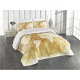 thumbnail image 2 of Ambesonne Compass Quilted Coverlet 3 Pcs, Old Fashioned World Map, King Size, Cream Tan, 2 of 4