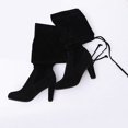 thumbnail image 3 of TIREOW Women's Over The Knee Suede Boots Sexy Pointed Toe Solid Color Thigh High Chunky High Heel Boot Pull On Stretchy Long Boots Zipper Lace Up Long Boots, 3 of 7