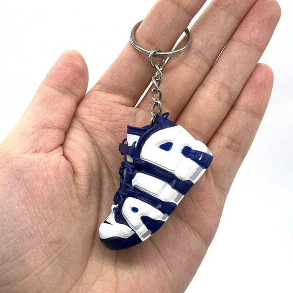 Single Shoe, No Box 3D Mini Sneaker Keychain, Basketball Sneaker Collectible, For Uptempo Styles