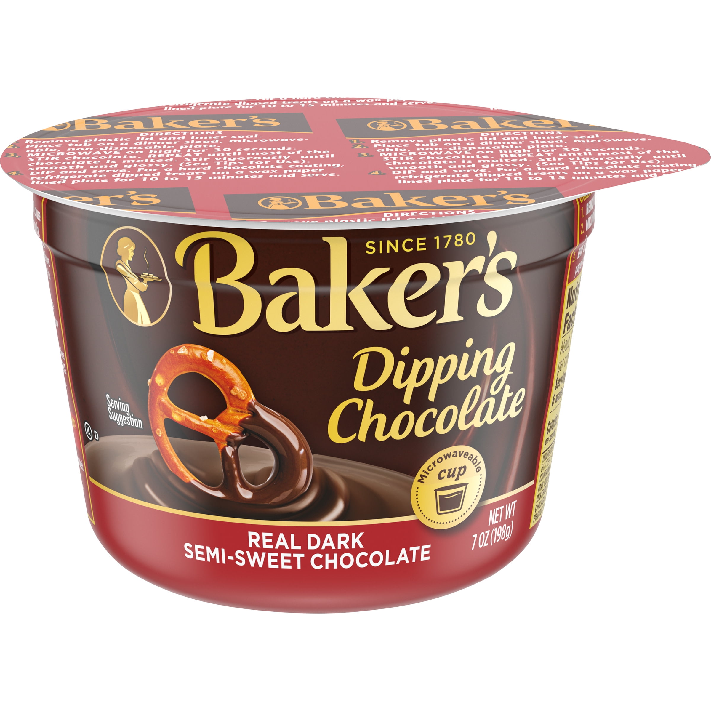 Baker's Real Dark SemiSweet Dipping Chocolate, 7 oz Cup
