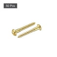 thumbnail image 3 of Uxcell M2 x 16mm Wood Screws Slotted Round Head Brass Self-Tapping Screw 50 Pack, 3 of 5
