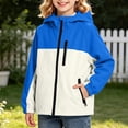 thumbnail image 2 of Curuila Child Girls Coat With Pocket Zipper Long Sleeve Color Block Hooded Jacket For Girls Autumn Casual Outerwear Size 5-6 Years, 2 of 7