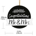 thumbnail image 2 of Letrero de madera redondo para puerta con texto en inglés "Bienvenidos" para bodas y aniversarios, 2 of 7