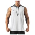 thumbnail image 2 of Afdoent Mens Tank Tops Men's Athleisure Vest Sleeveless Hooded Color Block Running Gym T Shirt Breathable, 2 of 4