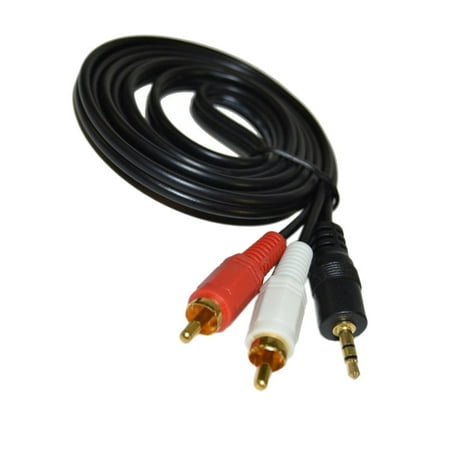 Cd Player Rca Out HQRP Stereo RCA to 3.5mm Audio Cable for Bluesound Vault-2, Node-2 Music Player Mini Plug Cord Y-Splitter 5ft + HQRP Coaster ()