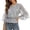 C-Grey284, variant on DHFJKG Boho Tops For Women Summer Lace Shirt Loose Fit Elastic Waist Top 3/4 Sleeve Loose Fit Bohemian Beach Cover Up T Shirts