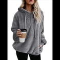 thumbnail image 1 of Sudadera con Capucha Extragrande para Mujer con Bolsillos, Sudadera de Forro Afelpado, Chaqueta A Cuadros, Abrigo. Gris Oscuro XXXL, 1 of 7