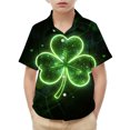 thumbnail image 7 of ZOYOEN Boys St Patricks Day Button Down Shirts- Short Sleeve Lapel Lucky Casual Kids Irish Clothes Green Size 8, 7 of 7