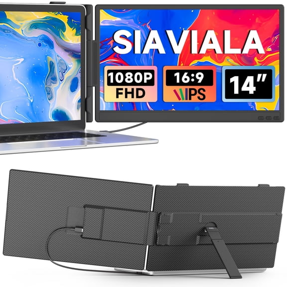 Laptop Screen Extender 14", FHD 1080P IPS Laptop Monitor Extender, Portable Monitor for Laptops 13-17" with USB-C/HDMI Port, Plug n Play for Windows/Mac/Android/Switch/PS5