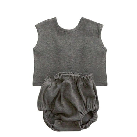 

Vedolay Baby Boy Outfits Toddler Baby Boy Summer Outfit Short Sleeve Striped Print Vest Tank Top Shorts Clothes Set(Dark Gray 3-6 Months)