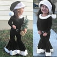 thumbnail image 2 of Zwiiyzr 2024 2-8Y Toddler Baby Boy'S And Girl'S Winter Christmas Outfits Long Sleeve Shirt +Bell Bottoms + Hat Three-Piece Wear Black, 2 of 9