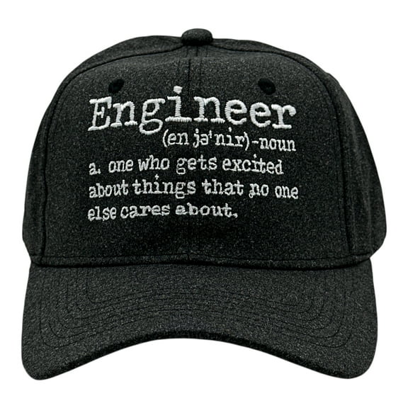 Engineer Definition Hat Funny Sarcastic Science Joke Graphic Novelty Cap