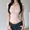 thumbnail image 7 of Fashion Women's Summer Round-Neck Solid Short Sleeve Casual Blouse, 7 of 7