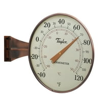 Taylor 8.5-inch Heritage Metal Dial Weatherproof Thermometer in Copper