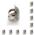 thumbnail image 1 of Cateissary Anillo Protector de dedal de latón, de trabajo manual, accesorios de costura hechos a mano para el hogar, plata profesional S Plata S 10piezas Cateissary CBP212637, 1 of 5