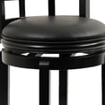 thumbnail image 3 of Benjara Sabi 24" Swivel Counter Stool- Solid Wood- Faux Leather- Brown- Black, 3 of 6