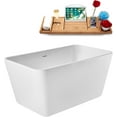 thumbnail image 2 of 51" Streamline G-25-148-BBR Soaking Glossy White Freestanding Tub and Tray With Internal Drain in Brushed Brass, 2 of 8