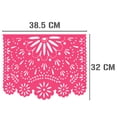 thumbnail image 2 of Papel picado Brisa Floral | Guirnaldas | 5 tiras de 5 metros | diseño de destellos tricolor con colores vibrantes | enramada mexicana artesanal | decoración de plastico picado, 2 of 5