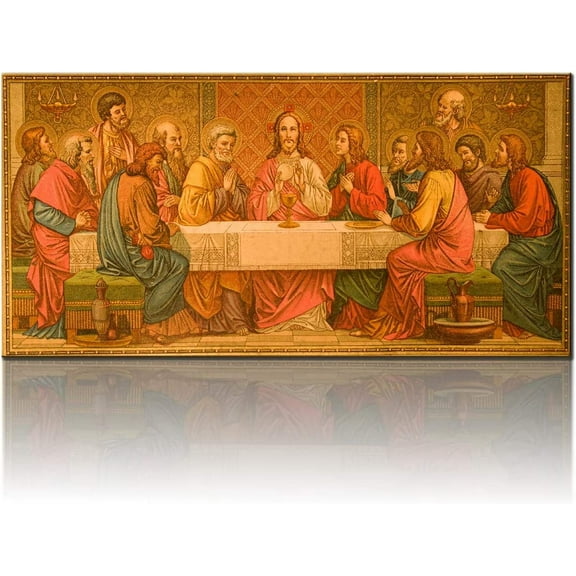1 Piece Canvas Wall Art - Jesus Christ The Last Supper by Leonardo da Vinci Giclee Art Canvas Prints Home Decor - Modern Home Decor Stretched and Unframed Ready to Hang