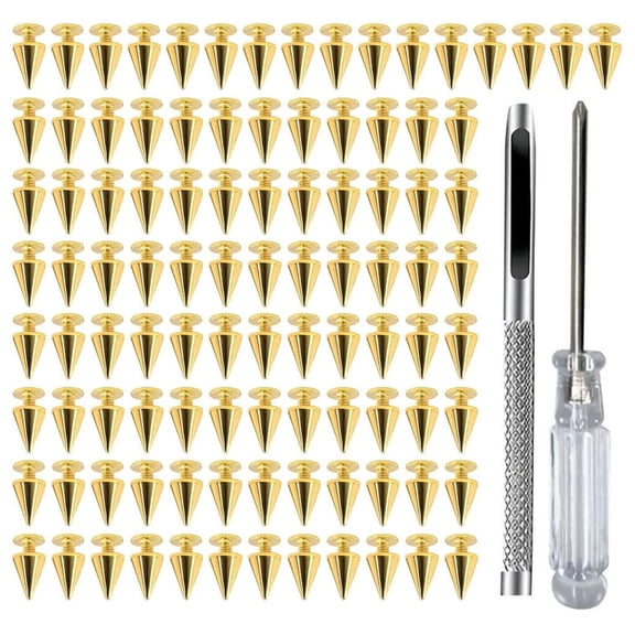 Osdhezcn 100 Pieces Elegant Cone Spikes for Craft Leather and Fashion Accessories