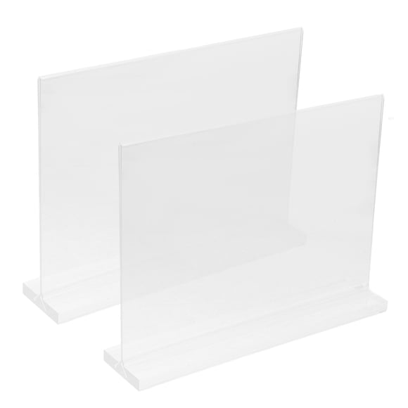 FESTFENDS 2Pcs Acrylic Sign Holder Clear Display Stand for Welcome Event Menu Cards Or Signs