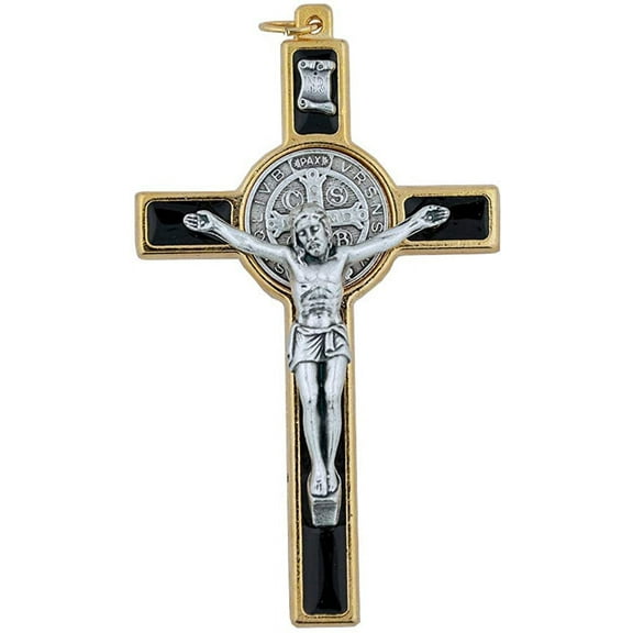 3" St. Benedict Crucifix in Gold and Black