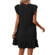 thumbnail image 3 of Vestidos de Verano para Mujer, Cuello Redondo, Corta, Dobladillo con Volantes, Vestido Informal Tipo Blusón, Negro, Talla XXL, 3 of 7