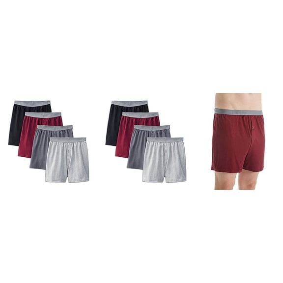 Fruit Of The Loom 3-pack Knit Boxers Assorted Colors And Waistbands Size: XXXL (48-50")