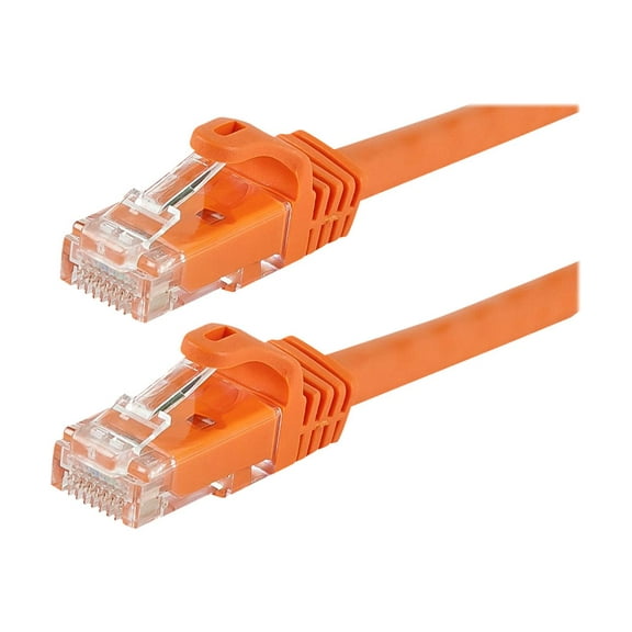 Monoprice FLEXboot Series - Patch cable - RJ-45 (M) to RJ-45 (M) - 3 ft - UTP - CAT 5e - snagless, stranded - orange