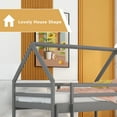 thumbnail image 6 of Bellemave Wooden House Bunk Bed, Twin Over Twin Low Bunk Bed with Ladder,  Floor Bunk Bed for Teen Bedroom (Gray), 6 of 10
