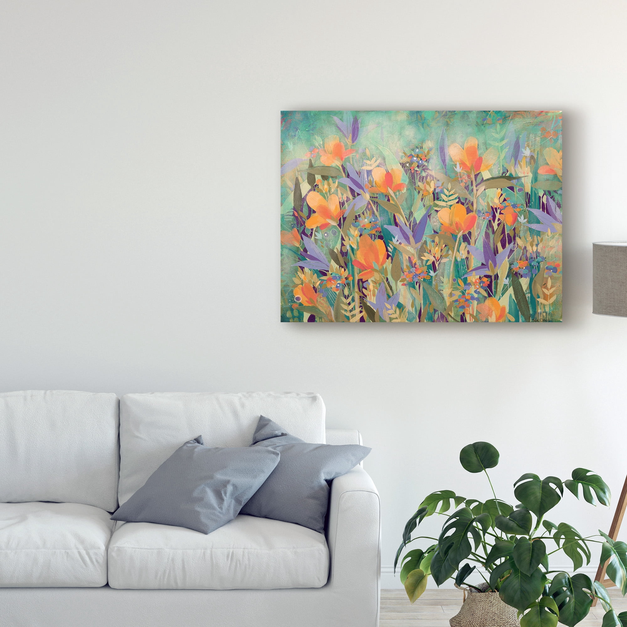 Trademark Fine Art 'Summer Garden Abstract Modern' Canvas Art by Sue Davis