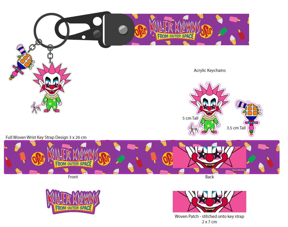 Killer Klowns From Outer Rudy Keychain Keyring with Jet Tag