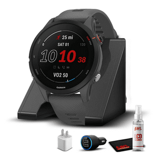 Wearable4U Garmin Forerunner 255 Music GPS Running 46 mm Smartwatch,  Advanced Insights, Long-Lasting Battery, Whitestone White Earbuds Bundle