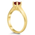 thumbnail image 2 of SZUL Women's Round 5MM Garnet Cathedral Solitaire Ring in 10K Yellow Gold, 2 of 4