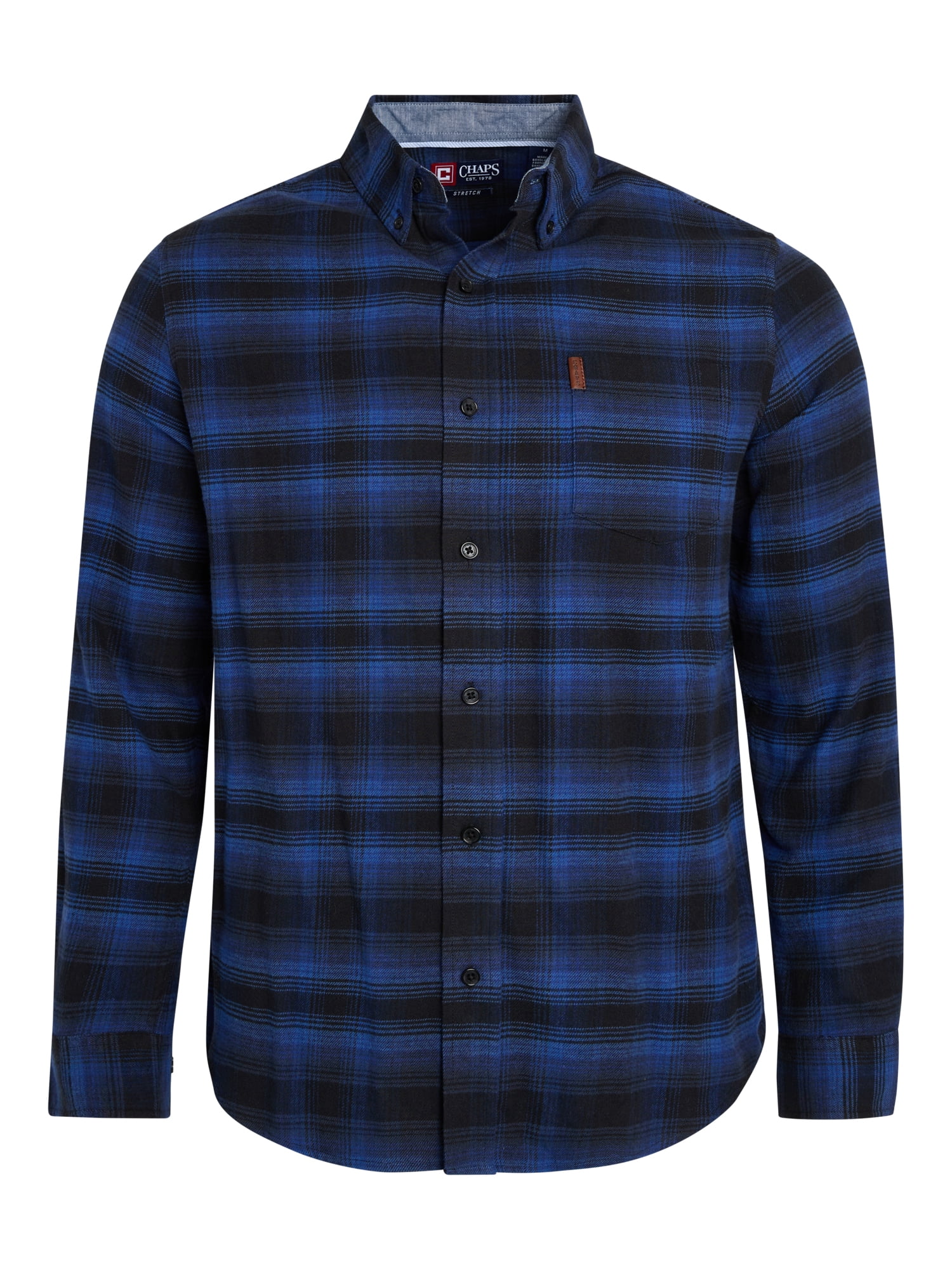 Chaps Men's and Big Men's Comfort Stretch Flannel Shirt, Sizes S-2XL