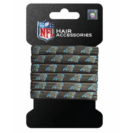 NFL Carolina Panthers Hair Accessory 6-Elastic Ponytail Bands