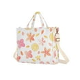 thumbnail image 7 of FORMRS Womens Corduroy Tote Bag Crossbody Shoulder Handbag with Pocket, White Floral Orange, 7 of 7