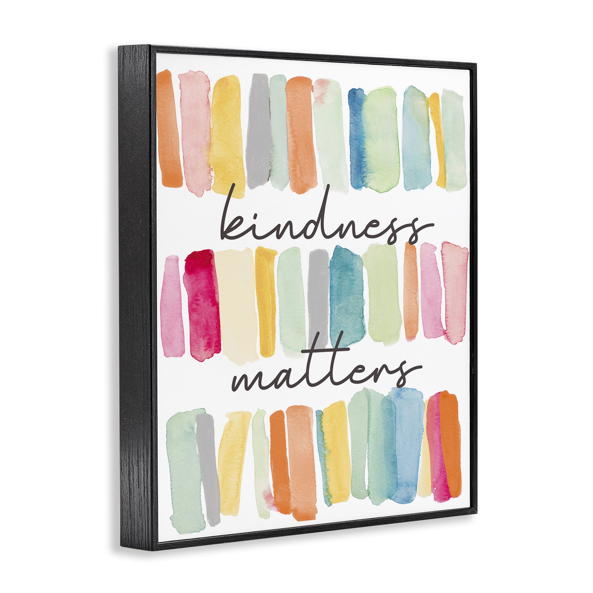 Stupell Industries Kindness Matters Phrase Typography Painting Black Framed Art Print Wall Art, 11 x 14