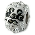 thumbnail image 1 of Sterling Silver White & Black Crystal Flower Bead, 1 of 1