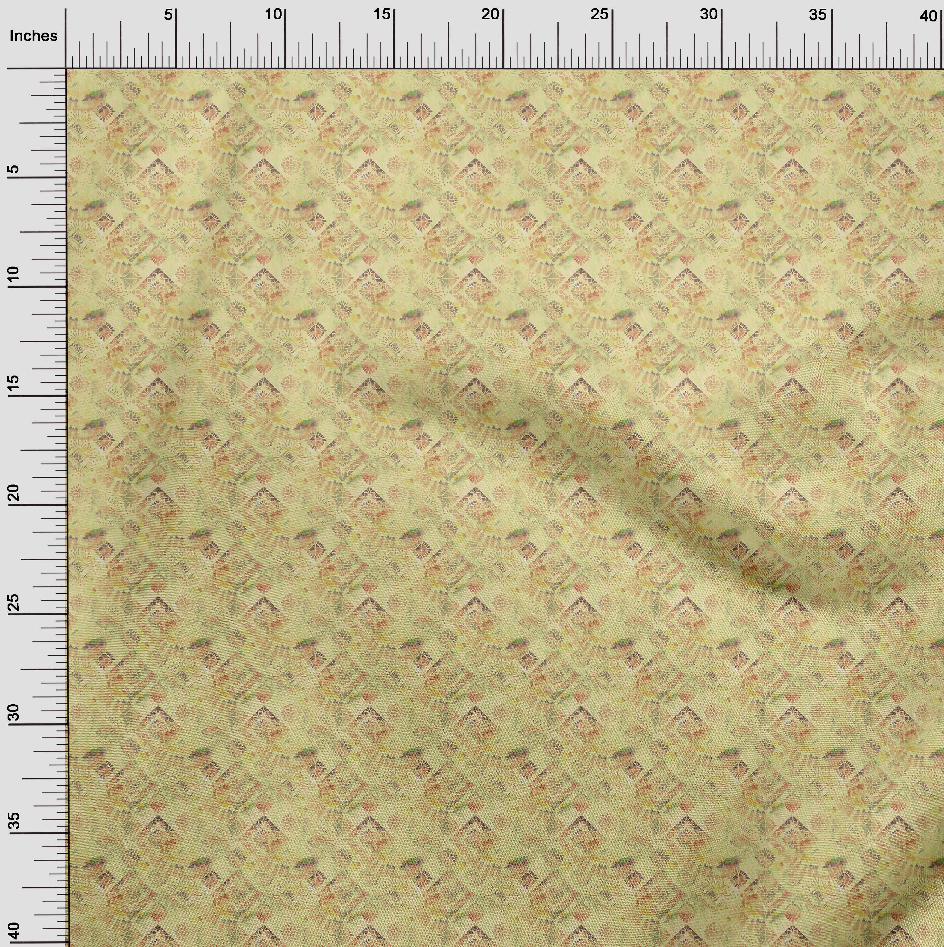oneOone Cotton Jersey Light Yellow Fabric Asian Tie & Dye With Geometric  Diy Clothing Quilting Fabric Print Fabric By Yard 58 Inch Wide 
