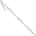 thumbnail image 1 of Sterling Silver Polished Dolphin 9In Plus1in Ext. Anklet Made In India qg3163-9, 1 of 5