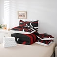 thumbnail image 6 of Homewish Waves Stripes 7pcs Bedding Comforter Set,Modern Asbtarct Geometric Queen Bedding Sets,Red Black White Queen Sheet Sets For Girl Boys,Ultra Soft Home Decor, 6 of 8